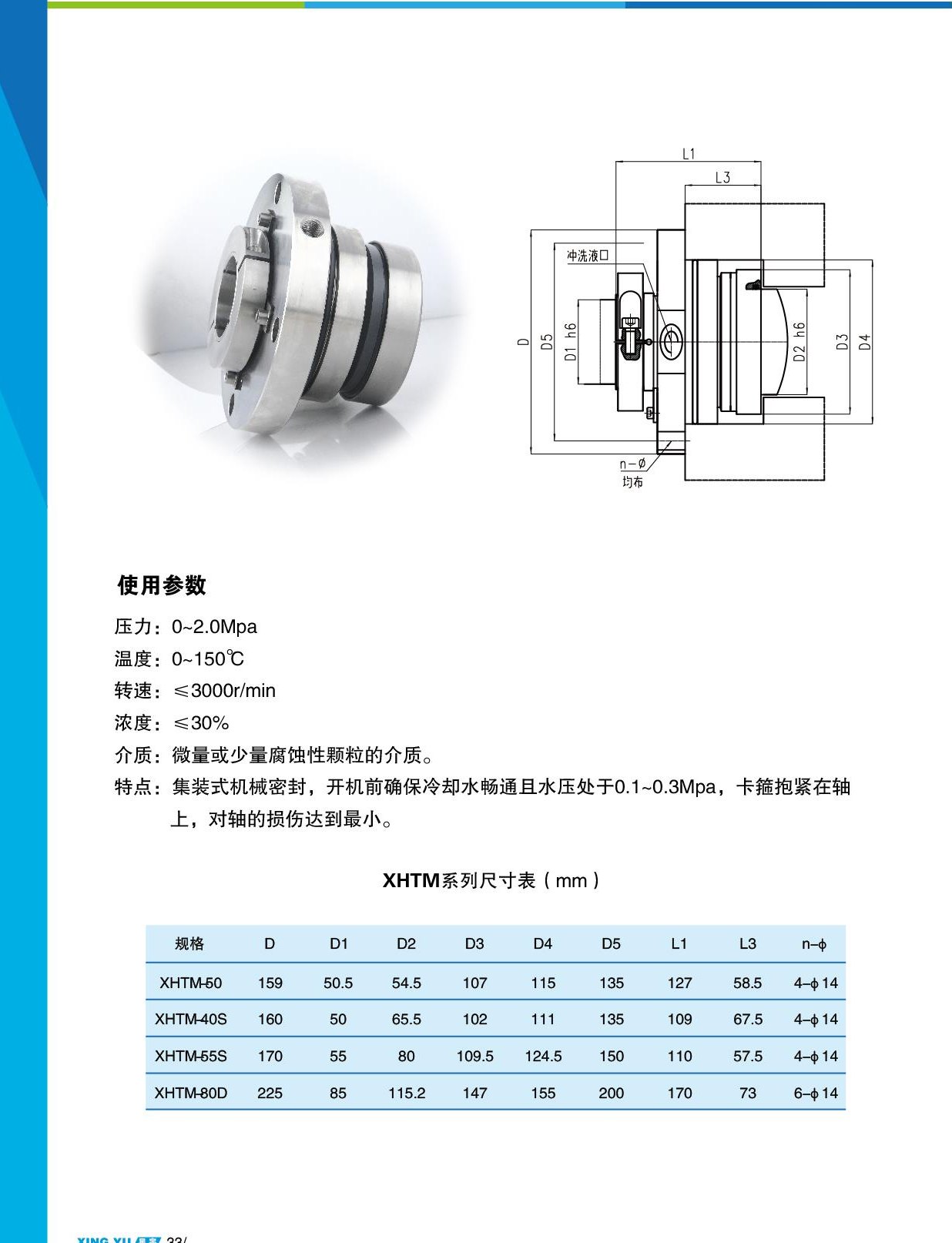 XHTM 尺寸参数表